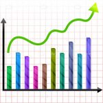 Colorful Growth Graphic with Bars and Arrow